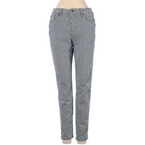 Aqua Jeans Gray Blue Stripe Skinny Leg Cut Low Rise Waist Sz 27 #467
